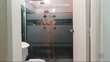 I love how my stepbrother's cock gets hard when he sees me cleaning