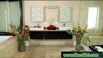 Japanese nuru massage and hardcore fuck on air matress 14