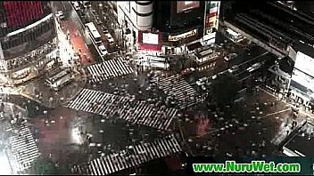 Japanese nuru massage and hardcore fuck on air matress 14