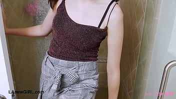 Sexy teen brunette enjoys a sensual bath