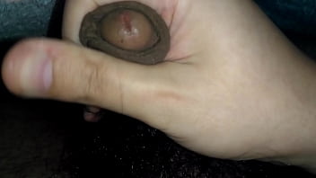 Latino warming up with hot dick massage