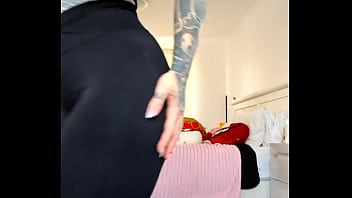 Milf sheer leggings close up