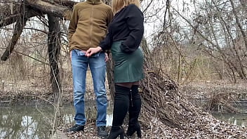 Mother In Law Holds My Dick While I Pee Outdoors thumbnail