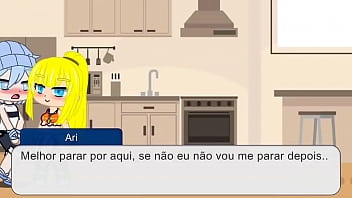 Rapariga tesuda transa com 3 raparigos