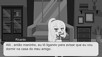 Rapariga tesuda transa com 3 raparigos