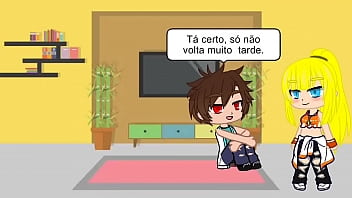 Rapariga tesuda transa com 3 raparigos