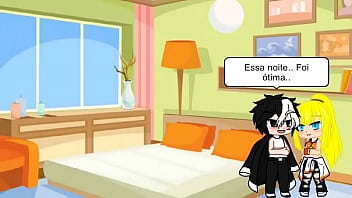 Rapariga tesuda transa com 3 raparigos