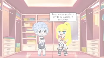 Rapariga tesuda transa com 3 raparigos