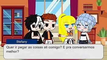 Rapariga tesuda transa com 3 raparigos