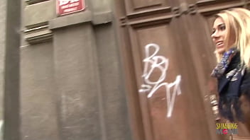 Blonde slut wants a gang bang after playing with her red sex toy