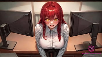 Beautiful coworker with big tits wants to make you cum at your desk ai porn