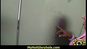 White milf sucking and licking a black cock 7