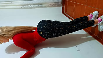 He fucks his cute colombian lover with her sports uniform on latin students fucking bareback after a work