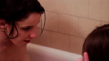 Lesbians rilee marks and alice march play in a hotel bathtub in la