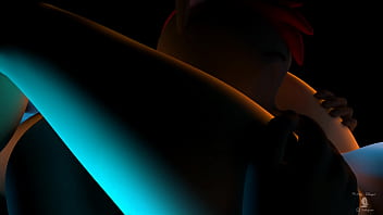 Furry guy goes down on friend