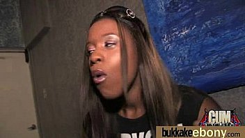 First time ebony with a group of white dicks 22