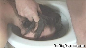 Pretty Brunette Sucks In The Toilet thumbnail