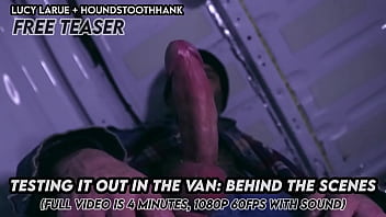 Testing it out in the van behind the scenes