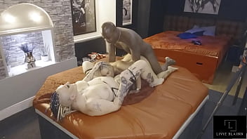 Threeway at the den as jay playhard experiences eva may and livie blainn