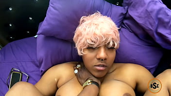 Vibrator and bbc make pink haired ho cum