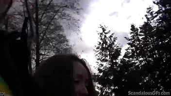 Sucking off his dick while driving