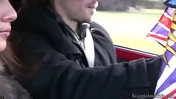 Sucking off his dick while driving