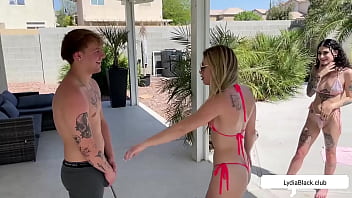 Caught our step bro peeking by the pool