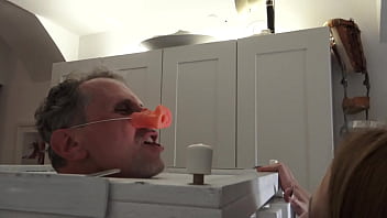 She order him to drink out the condoms of her lovers