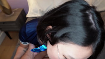 Sexy asian girlfriend tofu needs cock during halloween costume party