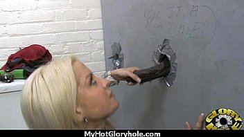 Nasty slut sucks big cock at gloryhole 21