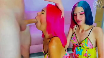 Sleepover gets out of hand rough throat fuck for these latinas