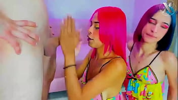 Sleepover gets out of hand rough throat fuck for these latinas