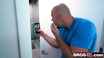 Big tits bounce as stunning stepmom rides him hard after her run