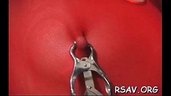 Sexy pussy and nipple pinching