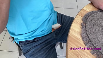 Chopstick tease step dad squeeze