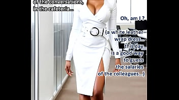 Hot girls in colorfoul leather outfits are making out in the office ai illustrated leather porn dream