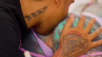 Hard anal fuck bbc for tattoo slut she takes it balls deep in her asshole atm