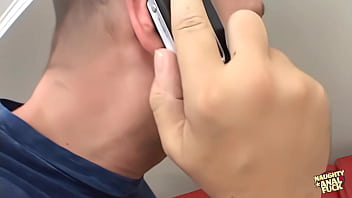 A vigorous oral stimulation for a promiscuous individual engaged in a forceful sexual encounter involving three participants