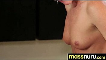 Busty teen gives nuru sex massage 19