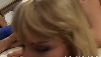 Sweethearts gangbang hard in group