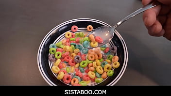 Shoving fingers cock in stepsister's pussy and mouth