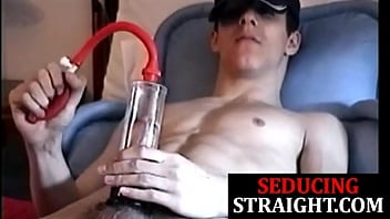 Straight Jock Uses Penis Pump Before Masturbation thumbnail