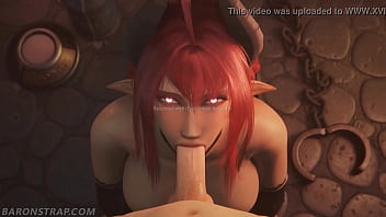 Facial from cute monster girl