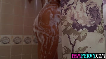 Horny step brother walks in on latina milf step sister in the bathroom and fucks her hardcore