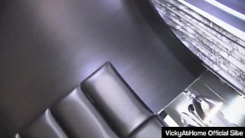 Horny blonde cougar vicky vette massages her tits and sucks your dick