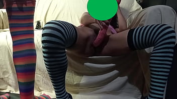 Spectacular brunette fucks her boyfriend dressed as a woman role play