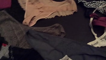 Filming my stepmoms naughty collection of thongs underwear