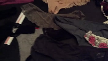 Filming my stepmoms naughty collection of thongs underwear