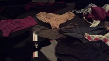 Filming my stepmoms naughty collection of thongs underwear