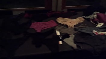Filming my stepmoms naughty collection of thongs underwear